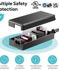 Internal view of 18V Universal AC Power Charger With 7 Tip Adapters, highlighting safety features and components.