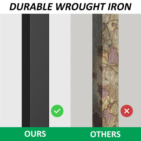 Heavy Duty 3 Step Handrails For Outdoor Front Porch Stairs Durable Safety Guardrail With Solid Grip No Fuss Installation Smooth Transition Secure Comfort For All Ages Weather Tough Steel Rail comparison of durable wrought iron with a smooth finish against a weathered alternative