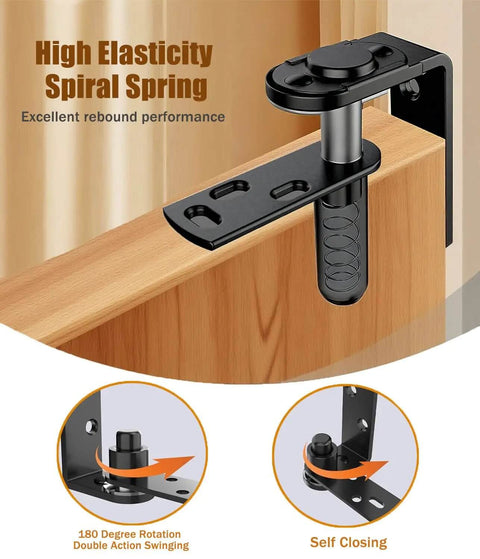 Premium 304 Stainless Steel Saloon Door Hinges Heavy Duty Dual Swing Self Return 180 Degree Self Closing installation