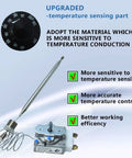 Thermostat Control Replacement for Gas Fryer Millivolt Low Voltage RX-2-24 with knob, bulb, and NPT nut; efficiency features highlighted.