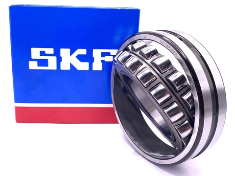 Heavy Duty 22211 E Spherical Roller Bearing Size 55X100X25 Millimeters With C3 on display with SKF branding.