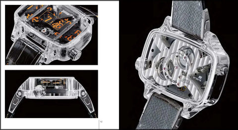 Transparent mechanical watch showing gears, design showcased in Inside The World Of Masterful Watchmakers A Luxe No Nonsense Look.