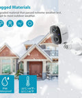 Wireless Outdoor Security Camera with Battery Power No Fuss Setup 1080P Color Night Vision WiFi on house wall IP65 waterproof snow