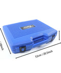 Wzyblixo turbo leakage tester kit case, blue hard plastic with handle and dual latches; about 52 cm long.