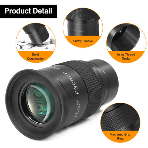 2 Inch 30mm Eyepiece With 80 Degree Ultra Wide Field Of View For Telescopes Dope Optics And Crisp Views showing solid construction.