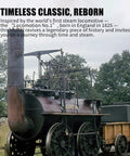 3D Steam Train Model Kit For Adults And Teens DIY Wood Puzzle Set With Vintage Locomotive No 1 Design Educational STEM Toy Collectors Display Birch Wood Construction 325 Piece Build vintage steam locomotive model outdoors
