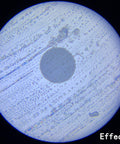 View through Fiber Optic Inspection Microscope With 400x LED Illumination showing fiber pattern and laser filter effect