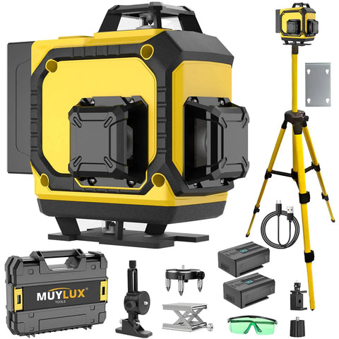 Ultra Bright Green Laser Level With 1M Tripod 4x360 Degree Lines Self Leveling 16 Line 4D Green Cross For Picture Hanging DIY Friendly Indoor Outdoor Use Battery Included