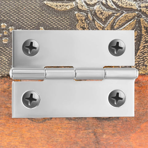 Close-up of 30 Pieces Stainless Steel 2 Inch Cabinet Door Hinges Set For Furniture And Cabinets Durable Rust Resistant Silver Metal Home Hardware With Screws For Easy DIY Installation And Long Lasting Performance.