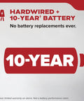 Hardwired Smoke Detector With 10 Year Battery Backup And Loud Voice Fire Alert For Houses 120 Volt Plug And Play Wiring 3 Pack showing 10-year battery feature.