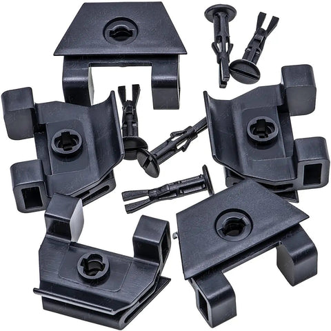 Five Pack Front Bumper Cover Clips And Pin Retainer Fasteners Kit For Toyota And Lexus Cars in black nylon material