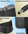 Close-up of 12V Charger For NexStar SE And SLT Telescopes Power Cord Adapter with plug, connector, cable, and LED indicator.