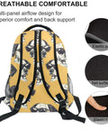 Cool Dog With Shades Backpack For School Book Bag And Travel Lightweight Waterproof Daypack With Separate Laptop Compartment Ideal For Boys And Girls Hiking Camping Work And Weekend Adventures, back view with breathable design, showing elastic pad and net surface.