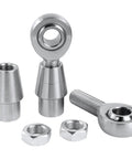 Five Eighths Inch Heim Joint Rod End Kit With Left And Right Hand Threads, Jam Nut, Tube Adapters For 0.790 Inch ID Tube, Heat Treated Chromoly, Hard Chrome Plated Finish, Heavy Duty Performance, Max Load 17,955 Lbs. with rod ends and jam nuts