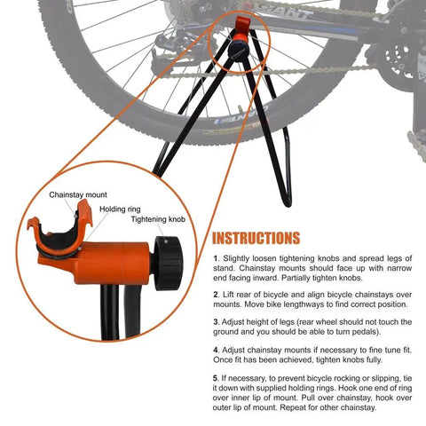 Adjustable Folding Bike Stand For 20 To 29 Inch Bikes Floor Mounted Alloy Steel Rack assembly instructions with bicycle wheel