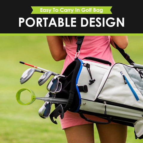 Golfer carrying a bag with Your Go To 15 Foot Extendable Golf Ball Retriever With Telescoping Aluminum Shaft Lightweight Pick Up Tool.