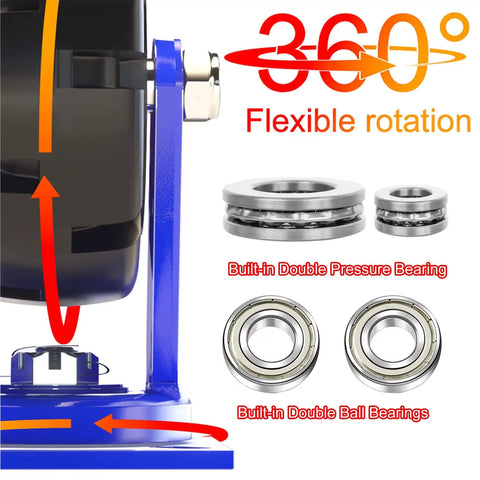Heavy Duty Caster Set Of 4 With 6, 8, 10, 12 Inch Rubber Swivel Wheels And Brakes, 2000 Lb Capacity Per Caster showing bearings