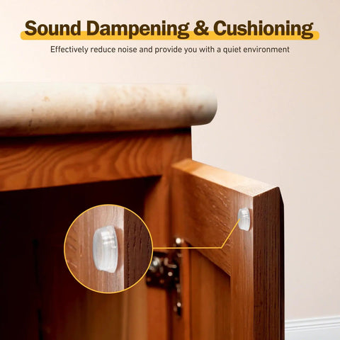 Clear Silicone Cabinet Door Bumpers Set Of 160 Round Half Inch Diameter Super Sticky Self Adhesive Cushions on cabinet door