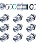 Ten Pack 1/2 Inch EMT Raintight Compression Connectors Zinc Plated Steel Insulated Waterproof Box Connector CULus Listed Electrical Conduit Fittings