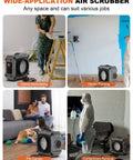 Image of Air Scrubber With MERV 10 Pre Filter And HEPA Activated Carbon Filters for various uses, including remodeling, painting, and cleaning.
