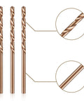 Fifteen Piece One Eighth Inch Cobalt Drill Bit Set M35 High Speed Steel Twist Drill Bits For Hardened Metal close-up angle view