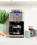 Grind And Brew Coffee Maker With Burr Grinder For Consistent Flavor, 12 Cup Programmable Timer, Stainless Steel Finish in kitchen