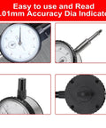 0.01mm Precision Table Saw Gauge Dial Indicator For Dead On Blade Alignment and Miter Slot Calibration close-up view