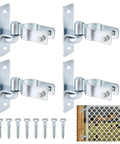 Beefy Four Pair Heavy Duty Gate Hinges Wall Mount With Screws For Chain Link Fence Outdoor Metal Gate Hardware Kit For Fence Posts Built To Last And Ready To Install, 1-3/8 in
