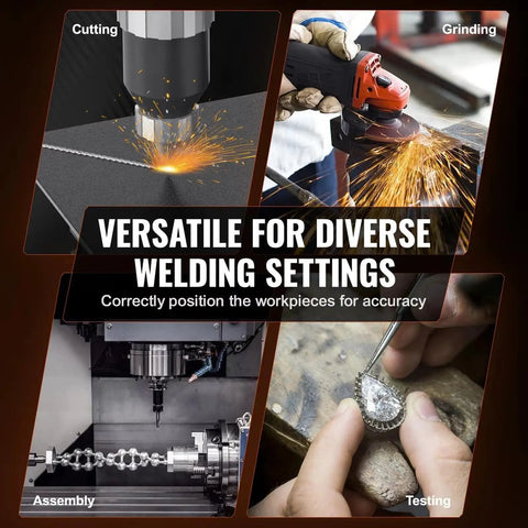 Cutting, grinding, assembly, and testing tasks showcased for Built Different Rotary Welding Positioner Table with 30 Kilogram Capacity.