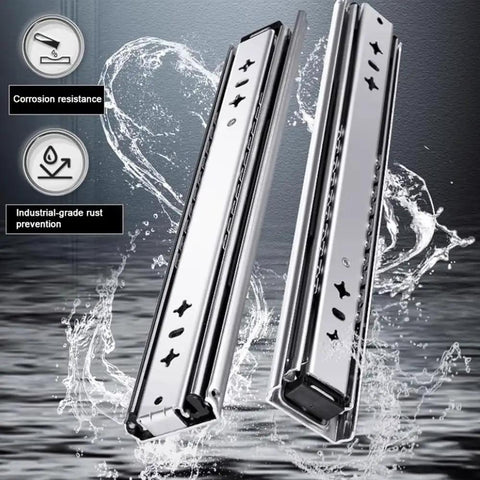 1 Pair Full Extension Ball Bearing Drawer Slides, Heavy Duty Side Mount Rails, 26 Inch Length 650mm, Cold Rolled Steel