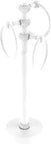 Vanity Top Towel Holder With Three Ring Twisted Accents In Matte White Solid Brass Bath Accessory For Guest Towels Built Tough To Prevent Tipping Corrosion Resistant Finish For Everyday Use