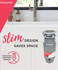 One Third Horsepower Direct Wire Garbage Disposal For Kitchen Sinks With BIOSHIELD Odor Control And Torque Master Grinding System
