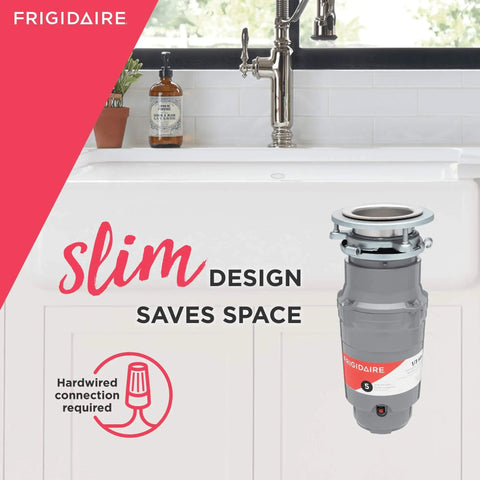 One Third Horsepower Direct Wire Garbage Disposal For Kitchen Sinks With BIOSHIELD Odor Control And Torque Master Grinding System