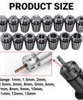 ER20 Collet Set 1 to 13mm for CNC Milling Lathe Engraving Router Workholding Tool Holder Kit Featuring Spring Steel Construction