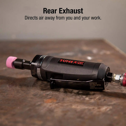 Go To One Horsepower Die Grinder With One Quarter Inch Drive Lightweight Composite Body on wooden surface