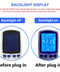 Power Meter Plug For Home Energy Monitoring With Backlit Display Tracks Watts Kilowatt Hours Volts Amps Hertz Power Factor Cost And Time Min Max Power 7 Display Modes Overload Protection, backlight on and off