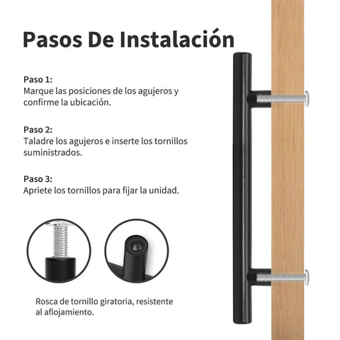 10 Pack Matte Black Cabinet Handles 7.8 Inch Pulls For Kitchen Cabinets And Drawers, 5 Inch Center Hole, Fingerprint Resistant Stainless Steel Hardware installation guide