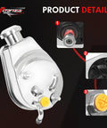 Chrome Power Steering Pump Comes With Double Groove V-Belt Pulley Key Way Shaft Bracket Kit For Chevy GM SBC 265-400