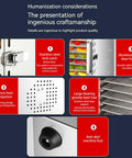 Kickstart Your Prep With This Kickass Silver Food Dehydrator Featuring Twelve Sturdy Racks showing craftsmanship details like stainless steel lock catch.