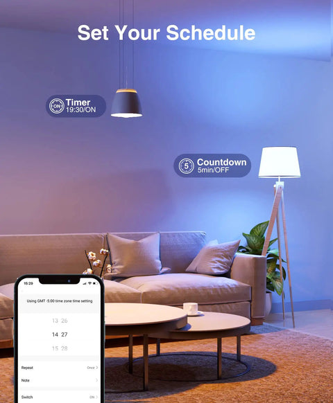 Color Changing A19 Smart Light Bulb E26 75W Equivalent, WiFi LED Bulb That Plays Nice With Alexa And Google Home No Hub Needed, Dimmable 2700K Warm White 800 Lumens 1 Pack Control From Anywhere