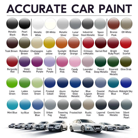 Color chart for Car Paint Touch Up Pen For Scratch Repair in Champagne Gold with various shades, easy to use.