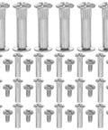 M6 Binding Screws 100 Pack Cold Rolled Steel Cabinet Connectors Heavy Duty Furniture Hardware in organized rows.
