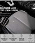 Premium Car Seat Cushion Height Boost For Mini John Cooper Works Electric 2025 And Most Vehicles, grey non-slip fabric close-up.