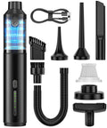 Portable Cordless Handheld Vacuum Cleaner 4 In 1 Mini Vacuum With Dual Suction Modes, 16800 Pa, accessories on display
