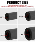 Foam Pipe Insulation Tube For Water Line Freeze Protection And Sharp Edge Guard 1/2 Inch ID By 3/8 Inch Thick And 6 Feet Long