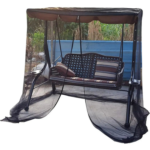 Bug Free Patio Swing Mosquito Netting With Zipper Door And Waterproof Roof For Outdoor Porch Swing 3 Seater 49.2x80.7x80.7 Inches Ultra Fine 1mm Mesh For Airy Comfort covering swing
