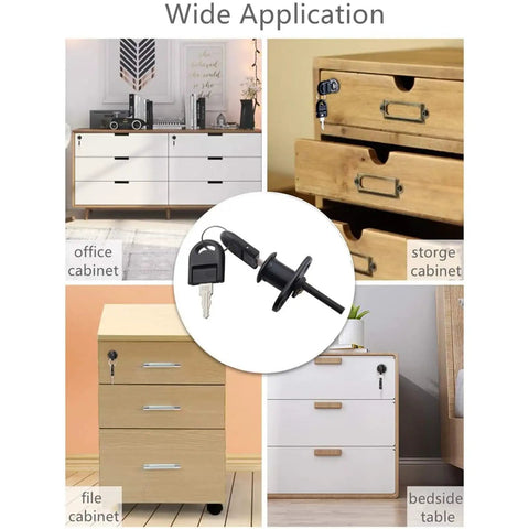 Two Pack Drawer Locks With Keys For Cabinets And File Cabinets Zinc Alloy Desk Locks showcasing wide application