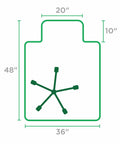 Clear Office Chair Mat For Low Pile Carpet With Lip 20 By 10 Lip 36 By 48 Inches Smooth Top Surface Cleated Backing Grips Carpet