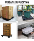 Heavy Duty Furniture Mover Dolly With Wheels 16 Inch Flat Cart Interlocking Design Black Holds Up To 440 Lbs for moving boxes, plants, furniture, and storage bins.