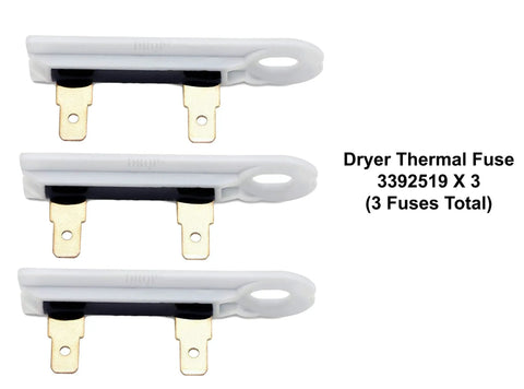 Must Have No Fuss Universal 3392519 Dryer Thermal Fuse Set Of 3 For Whirlpool And Compatible Dryers Including WP3392519